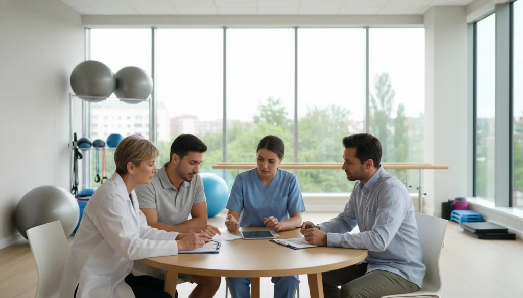 Multidisciplinary care team working together for stroke recovery
